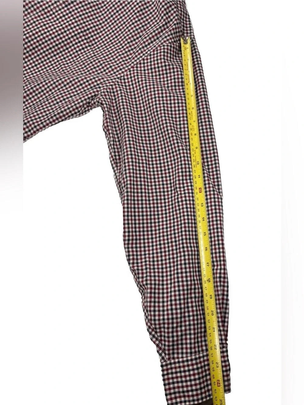 L.L. Bean Men's M Tall Long Sleeve Red & Blue Checked Plaid Button-Down Shirt - Picture 8 of 8